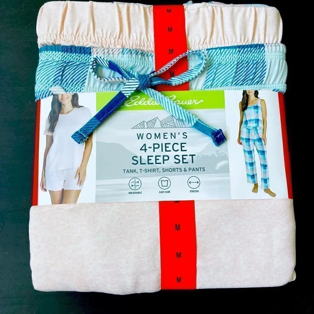 Eddie Bauer 4-Pc Lounge Sleep Set PJs Pajamas M